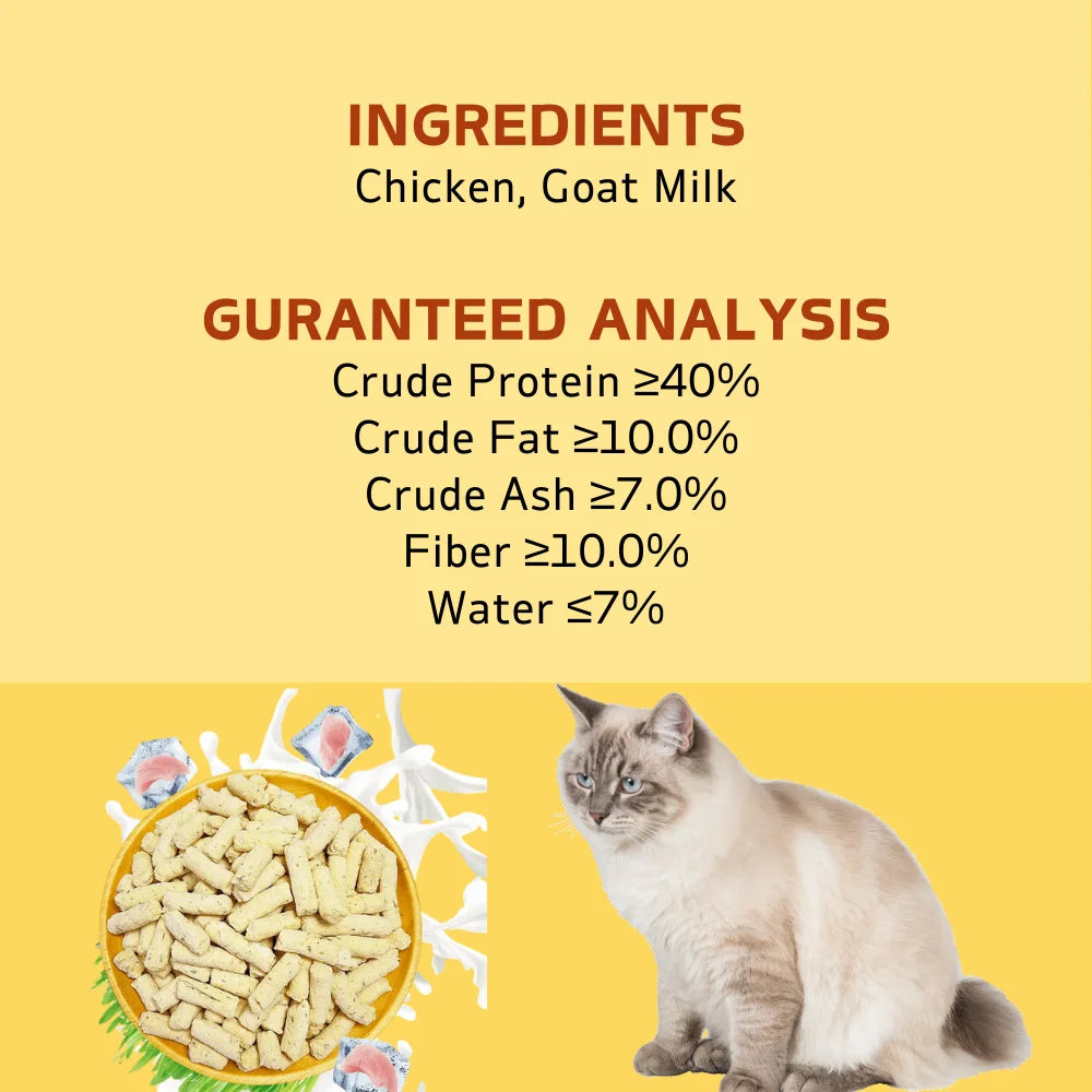Chicken Cat Grass Milk Stick, Cat Treats for Hairball Support and Teeth Cleaning, Chicken Flavored Hairball Treats for Cats