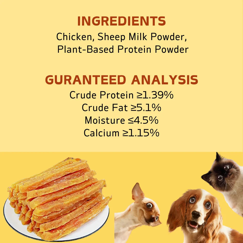 2-Pack(2 x 100g/3.53oz)Soft Chew Dog Treats For Small, Medium And Large Dogs, Dried Milk Chicken/Duck Sticks, Healthy