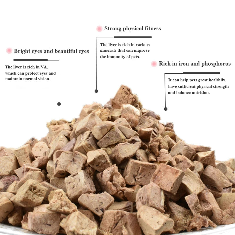 Pet freeze-dried snacks chicken liver cubes dog cat molars chicken liver grains freeze-dried meat