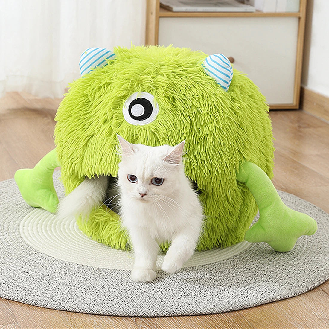 Cat Bed House Dog Kennel Cute Monster Cartoon Warm Plush Kitten Cushion Basket Tent Puppy Cave Nest Mat Bag Indoor Pet Supplies