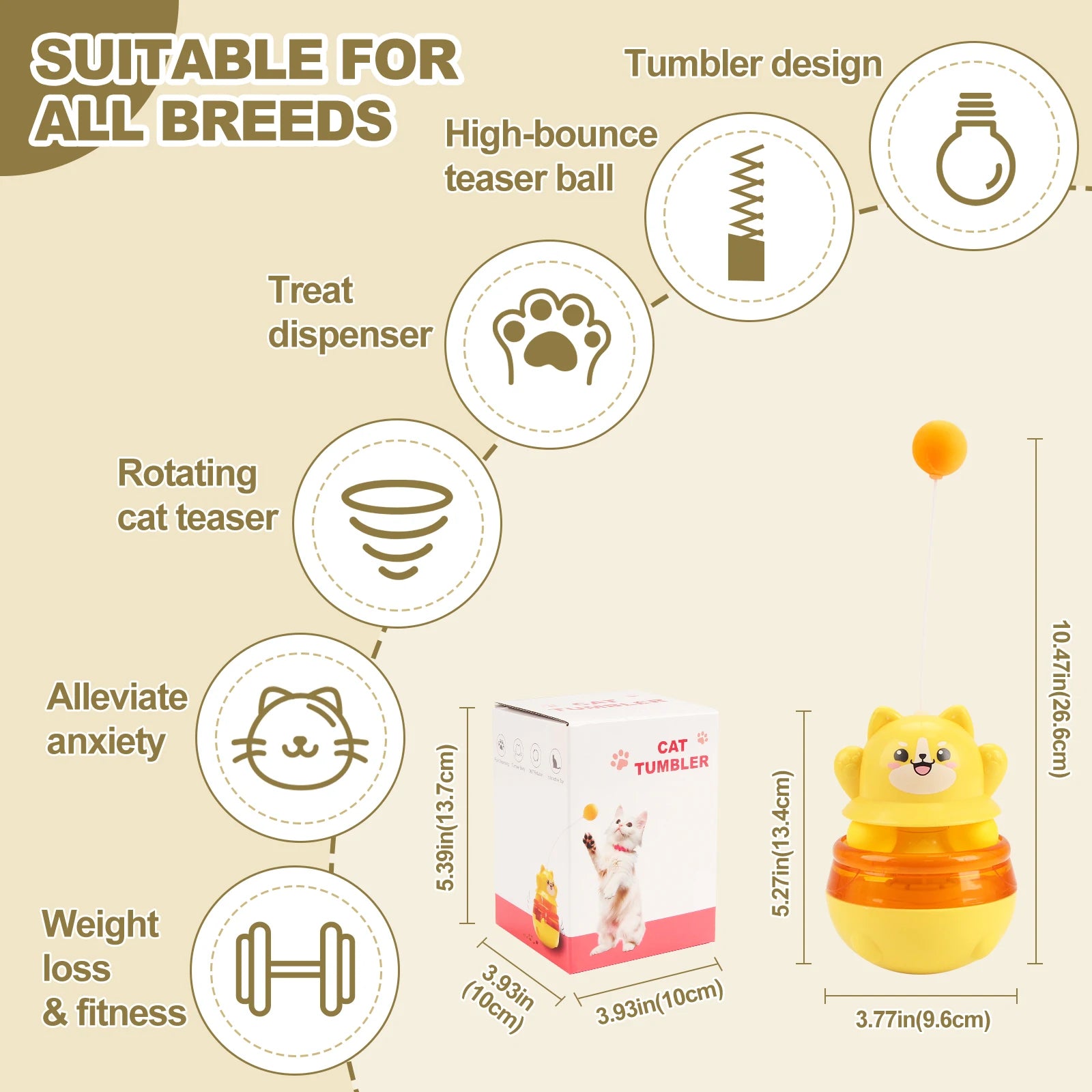 Cat Toy Funny Tumbler Toy Cat Self-Playing Top Ball Track Balls Leakage Food Toys 3 in 1 Interactive Toy for Kitten Pet Products