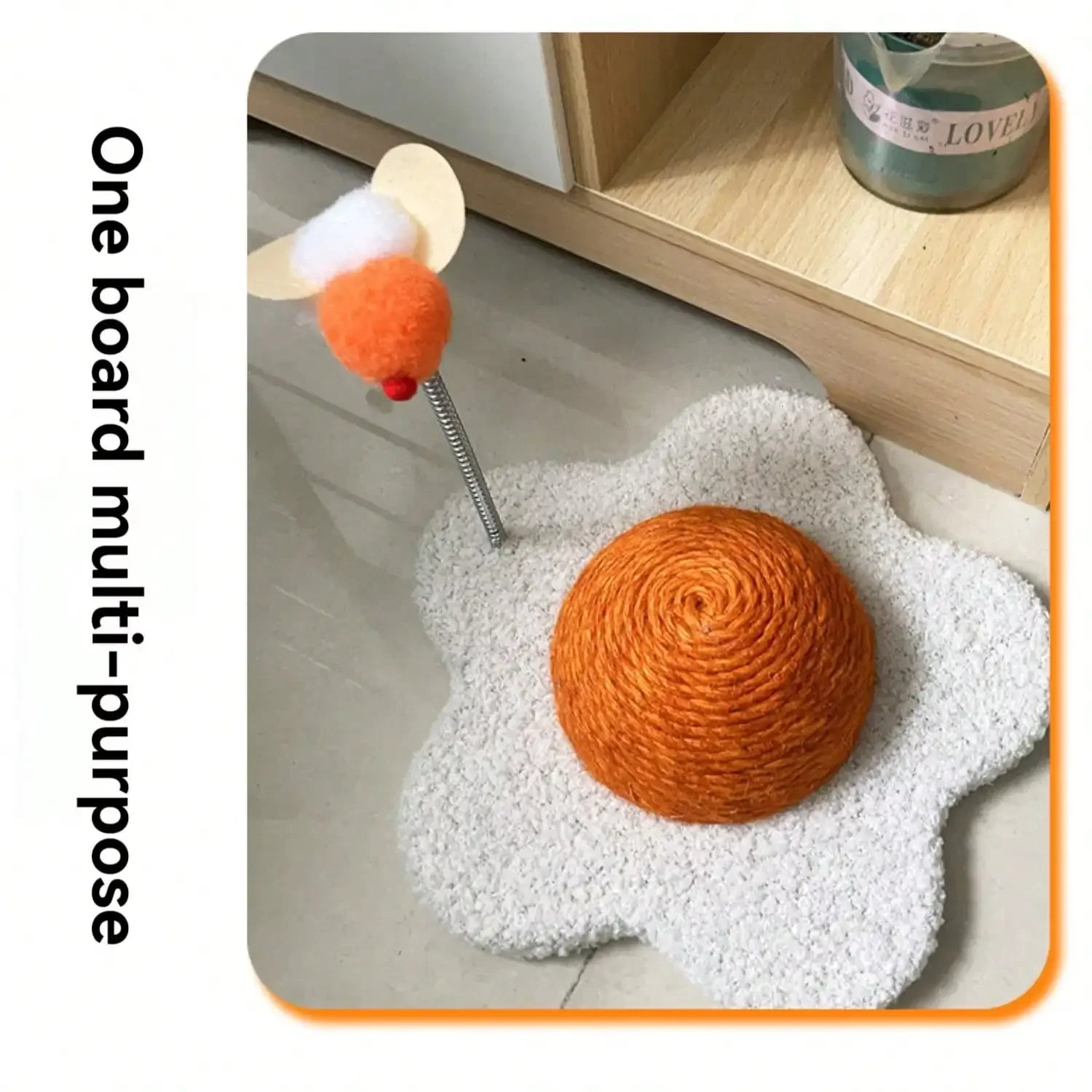 White Flower Cat Scratching Post, Pet Toy, Interactive Kitten Toy, Round Cat Tree Board Cat Scratching Post Cat Toy