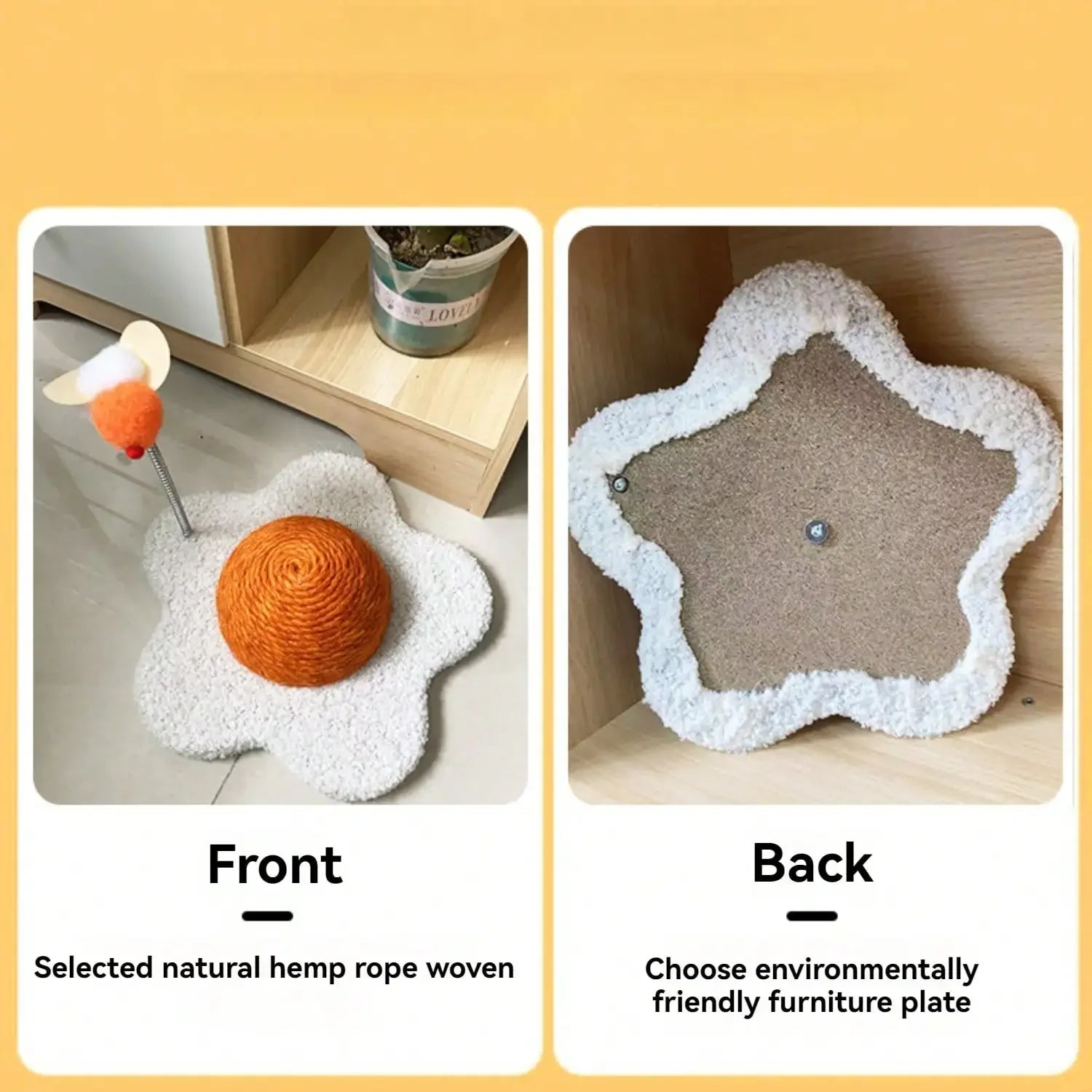White Flower Cat Scratching Post, Pet Toy, Interactive Kitten Toy, Round Cat Tree Board Cat Scratching Post Cat Toy